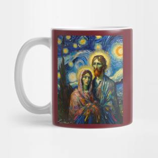 Mary & Joseph in starry night Mug